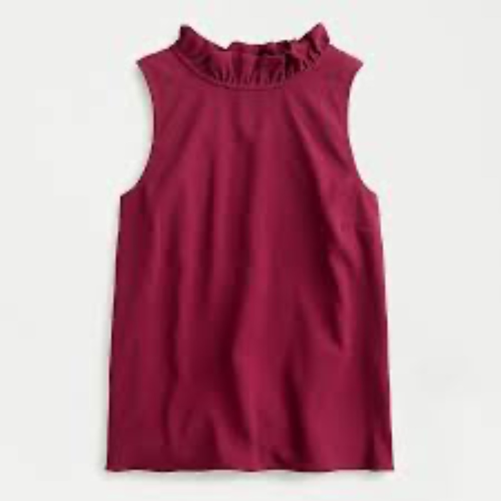 J. Crew Ruffle Neck Top in 365 crepe XS